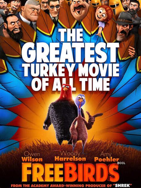 Poster of 3D computer-animated buddy comedy Hollywood film Free Birds.