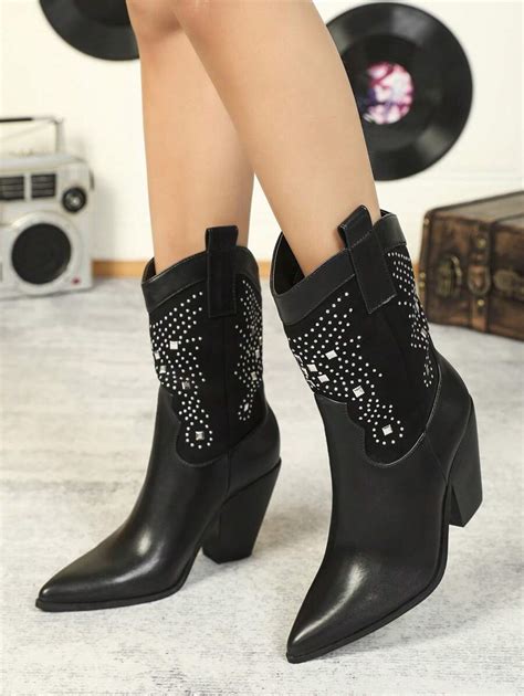 Styleloop Women's Fashion Western Style Mid-calf Boots | SHEIN USA