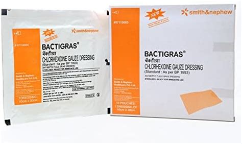 Smith and Nephew 87110001 Bactigras, 10cm x 10cm Pouch : Amazon.in ...