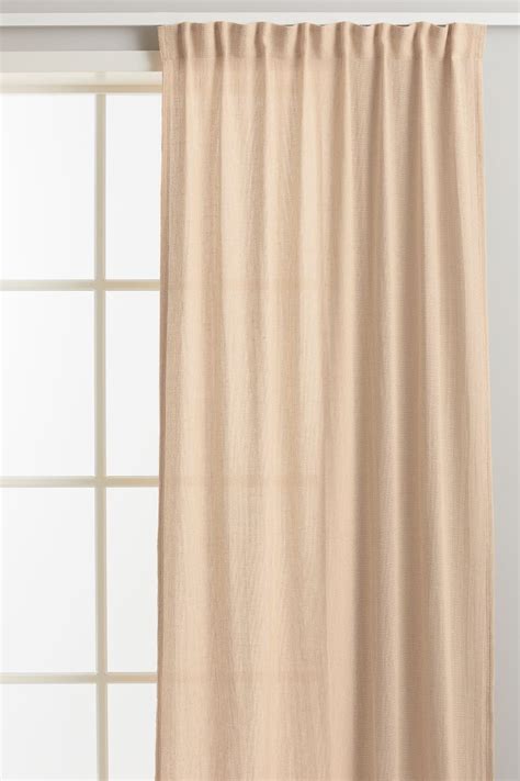 2-pack multiway linen-blend curtains - Yellow-beige - Home All | H&M IN