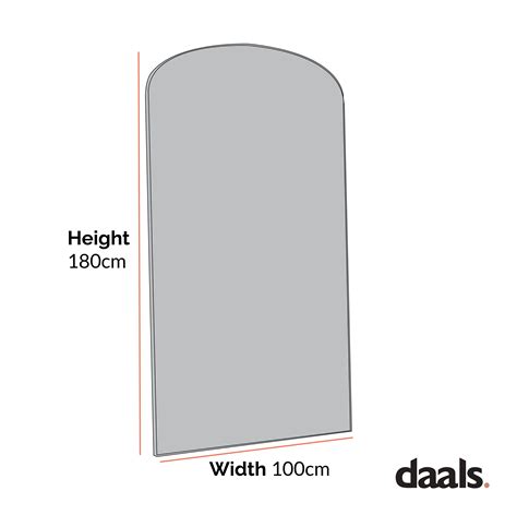 Emmy Extra-Large Black Arch Floor Mirror 180 x 100 cm | daals