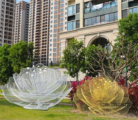 不锈钢花朵雕塑 广场景观雕塑-宏通雕塑