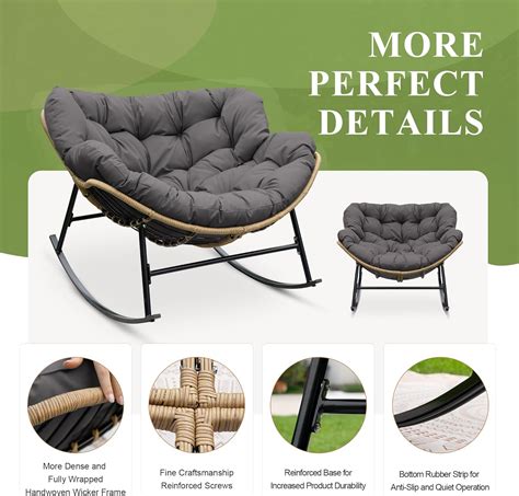 FINCATI 2 PCS Indoor Outdoor Papasan Rocking Chair, India | Ubuy