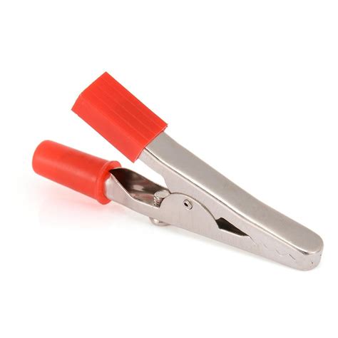 Heavy Duty Alligator Crocodile Single Clamp 50mm Black + Red Clips Pai
