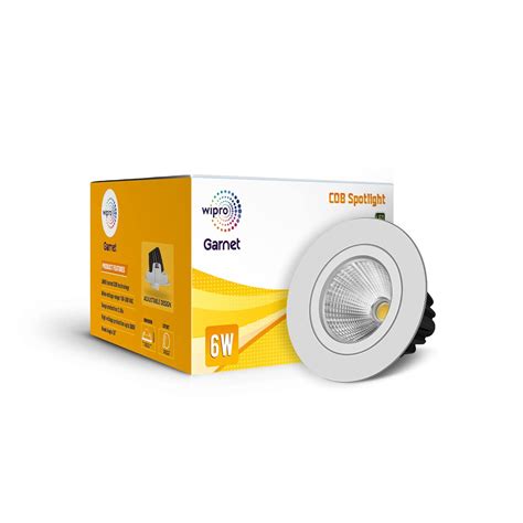 Buy wipro Garnet 6W LED COB Spotlight | Cool White Light (6500K ...