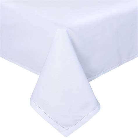 Plain Cotton White Tablecloth