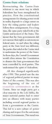 Describe any three characteristics of distribution of power between ...