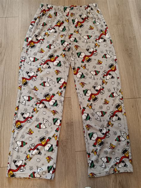 Snoopy Christmas Pajama Bottoms Lounge Pants Woodstoc… - Gem