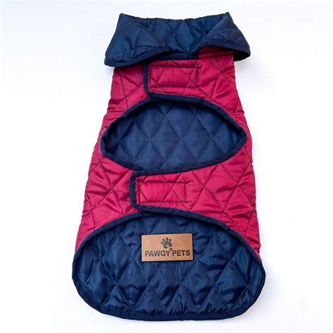 Pawgy Pets Reversible Quilted Jacket (Maroon & Navy Blue) for Dogs & C