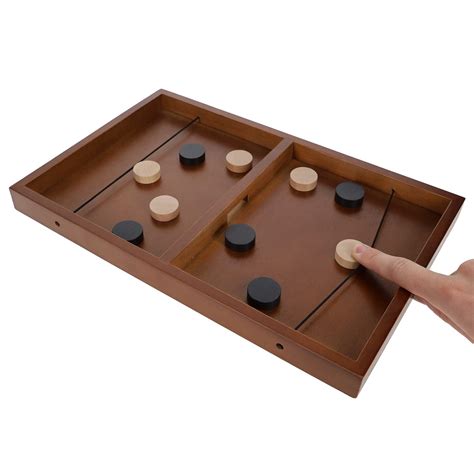 Pacific Shore Games Wooden Sling Puck Game, Table Top Hockey Games ...