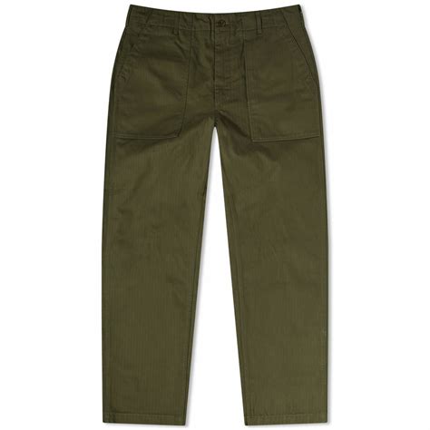 Engineered Garments Men's Fatigue Pant in Olive Herringbone Twill ...