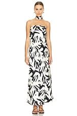 Shona Joy Micah Silk Strapless Bias Maxi Dress in Black Multi | REVOLVE