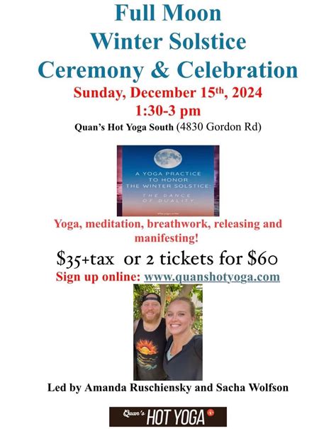 Full Moon Winter Solstice Ceremony & Celebration, Quan's Hot Yoga ...