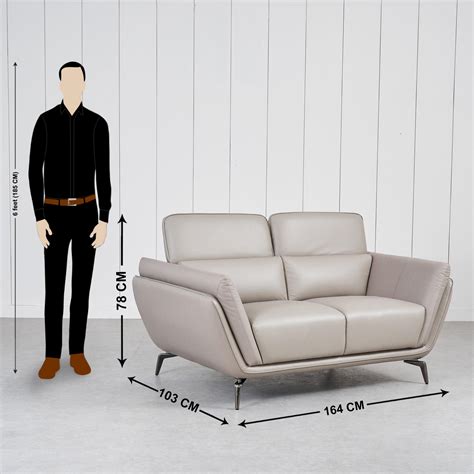 Buy Marcello Half Leather 2-Seater Sofa - Beige from Home Centre at ...