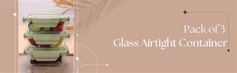 Buy Red-Rubby Glass Airtight Container Set for Food Storage (Pack of 3 ...