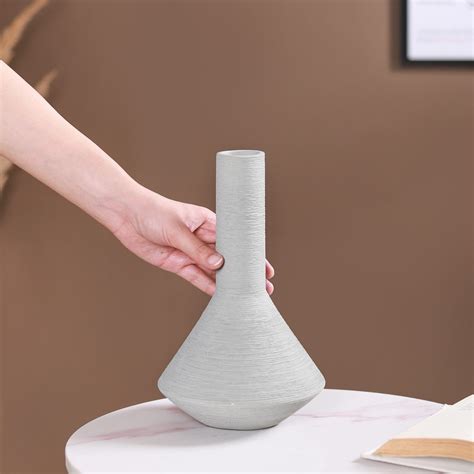 Brushed Texture Scandinavian Vase Grey Online - Premium Vase | Nestasia