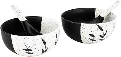 Buy The Earth Store Handcrafted Black Copper Ceramic Soup Bowl Set of 6 ...