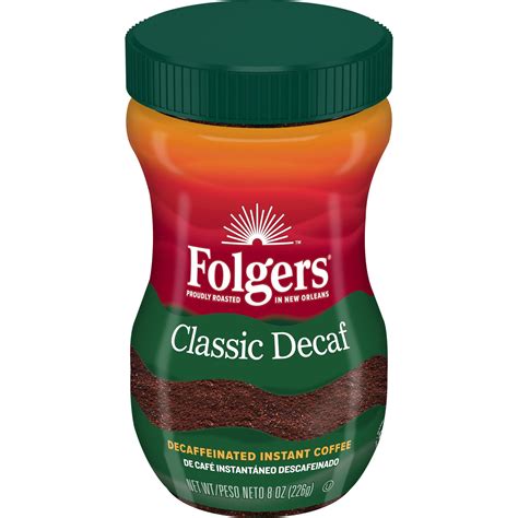 Folgers Classic Decaf Decaffeinated Instant Coffee Crystals, 8 Ounces ...