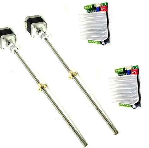 INVENTO 2pcs TB6600 Driver+Nema 17 4.2 Kg-cm Motor+Flexi coupling+600mm ...