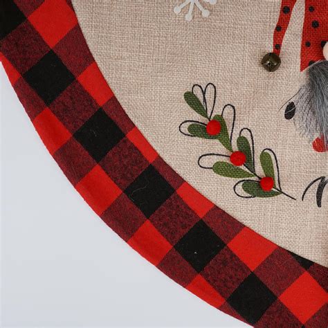 Buy CILYDAME Burlap Christmas Tree Skirt, 32 Inches Classic Red and ...