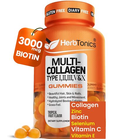 Buy Herbtonics Multi Collagen for Women - Hair Skin and Nails Vitamins ...