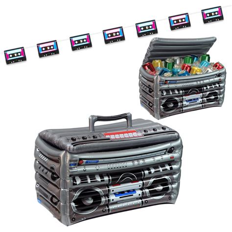 Buy Inflatable Boom Box Cooler Box and Cassette Tape Streamer - Perfect ...