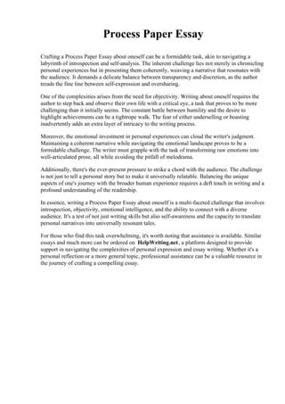 Image result for How to Write a Process Paper