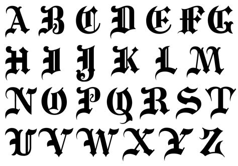 Gothic Font Alphabet Letters | Lettering alphabet, Lettering alphabet ...