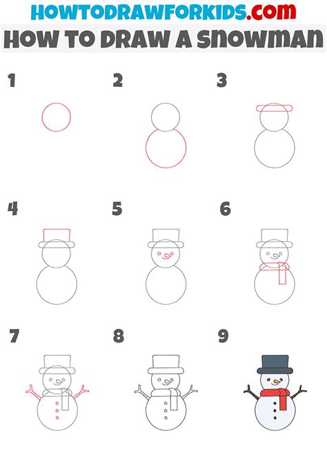 How to Draw a Snowman - Easy Drawing Tutorial For Kids