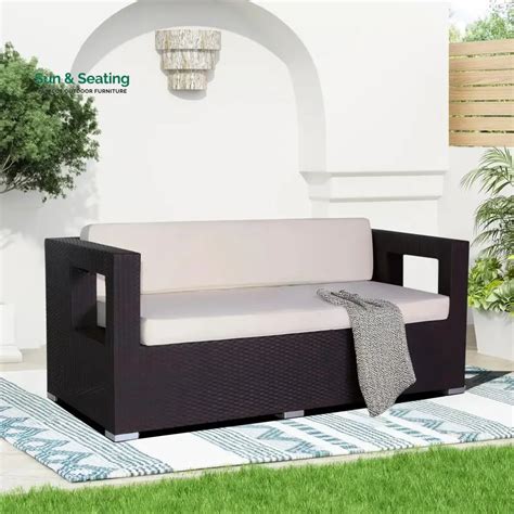 Charita 3-Seater Outdoor Rattan Wicker Patio Sofa – Sun and Seating