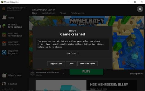 Minecraft Java Runtime Crash 的图像结果