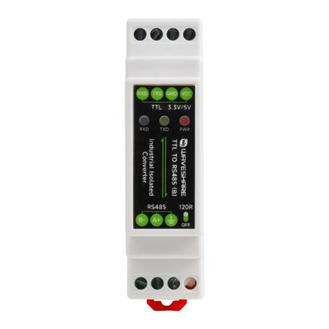 Waveshare TTL to RS485 Industrial Isolated Converter Rail-Mount with M ...