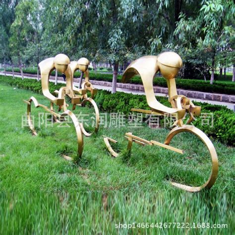 不锈钢骑自行车雕塑，赛车雕塑 - 卓景雕塑公司
