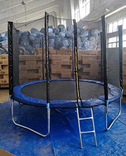 Buy Step Over Basketball Hoop Fitness Trampoline with Enclosure Net and ...