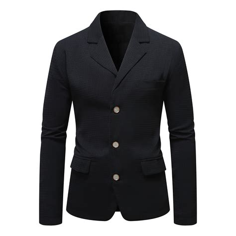 qolati Waffle Knit Blazer for Men Lightweight Casual Work Coats with ...