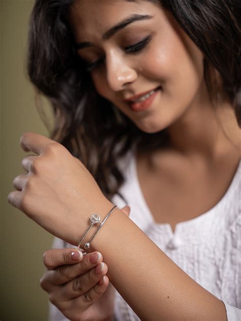 Pure Silver Khanda Ball Bracelet- Silver Finish – Matree by Neha Wahi