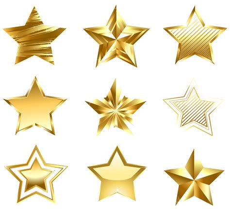 5 Gold Stars Clip Art