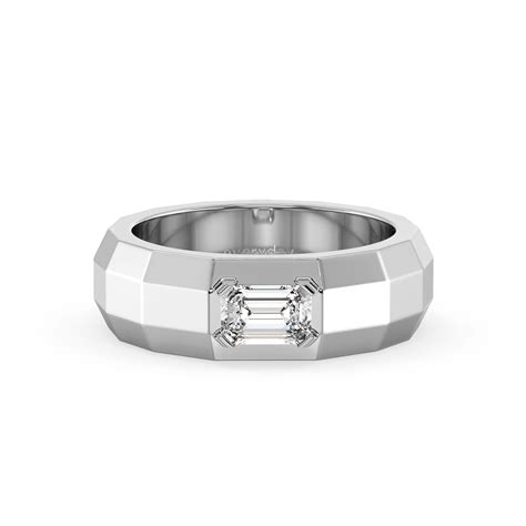 AMBROSE EMERALD CUT LAB GROWN DIAMOND SOLIATIRE MULTI-DIMENSIONAL ENGA ...