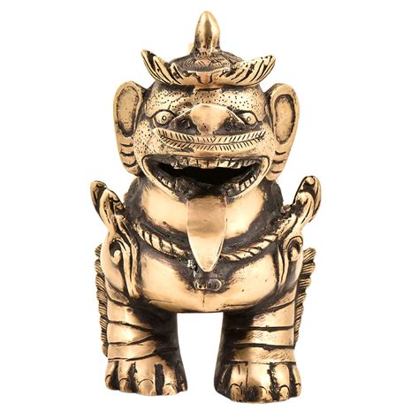 Handmade BrassÂ Foo Dogs Armored Lion Temple Guardian Statue