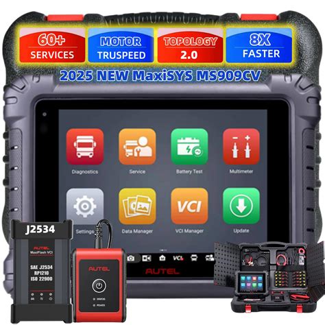 Autel Maxisys Ms909cv 2025 Top Heavy Duty Truck Scanner Semi ...