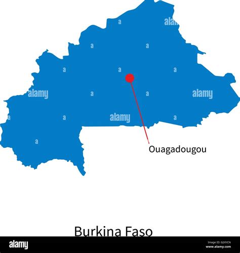 Detailed vector map of Burkina Faso and capital city Ouagadougou Stock Vector Image & Art - Alamy