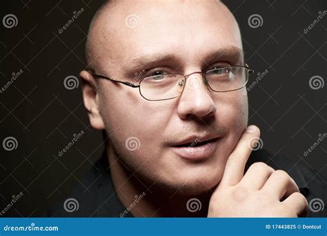 Positive Portrait of Serious Man in Eyeglasses Stock Image - Image of ...