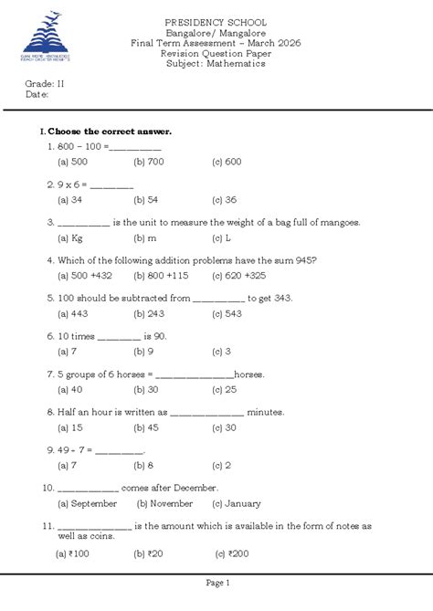 G2 MAT Final Term Assessment Revision QP March 2026 - Studocu