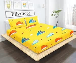 Filymore Cute Fish Double bedsheet for Kids Room Bedsheet Set for Queen ...