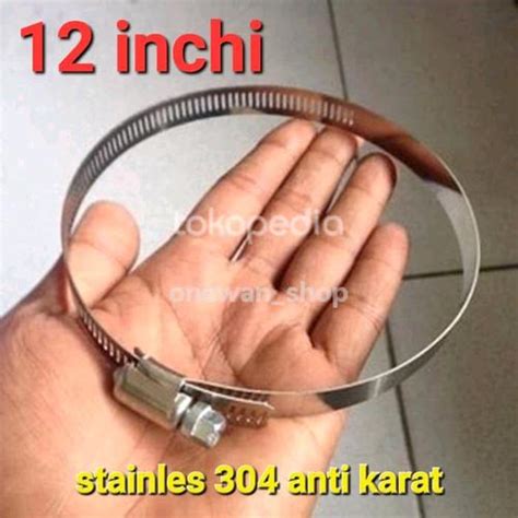 Jual Klem stainless 12 inchi / klem 12 in /lem flexible duct /klem ...