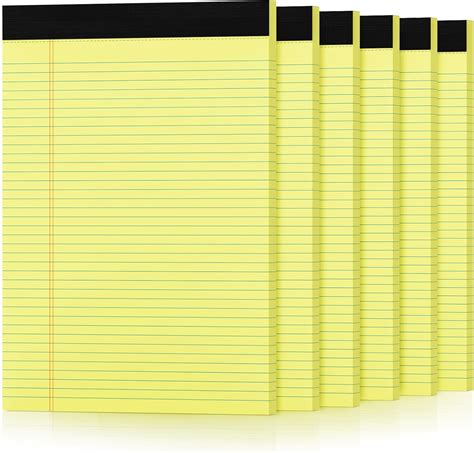 Amazon.com : 6 Pack Yellow Legal Pads 8.5 x 11 College Ruled Lined ...