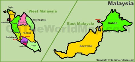 Malaysia Political Map , Political Map of Malaysia – MTIVY