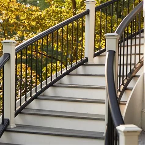 Trex Transcend 8-ft x 42-in Charcoal Black Composite Deck Stair Rail ...