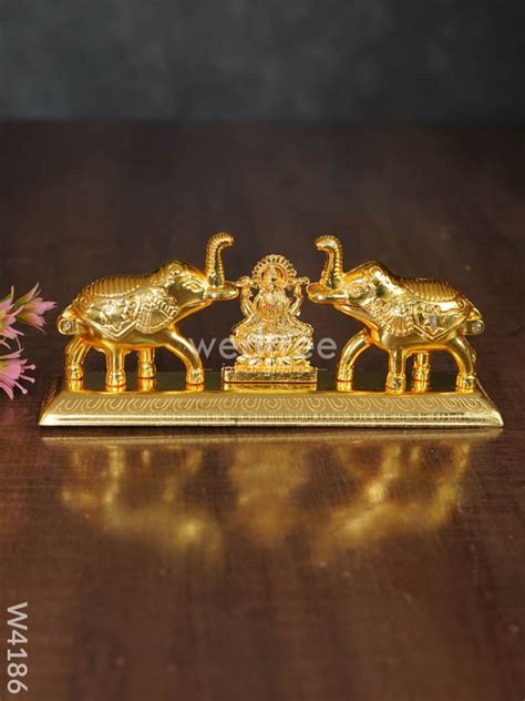 Elephant Double Kumkum holder with Lakshmi - W4186 – Wedtree