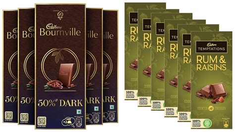 Cadbury Temptation Rum and Raisin Milk Chocolate, 72g (Pack of 6 ...